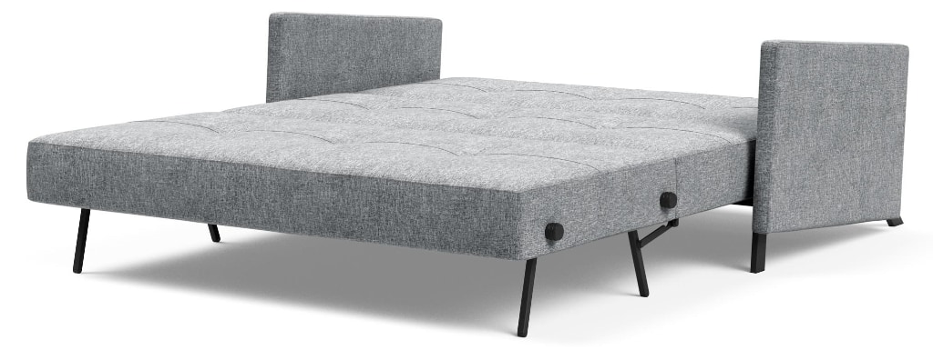 Cubed 160 bäddsoffa med armstöd, klädd i tyg 565 Twist Granite, som säng
