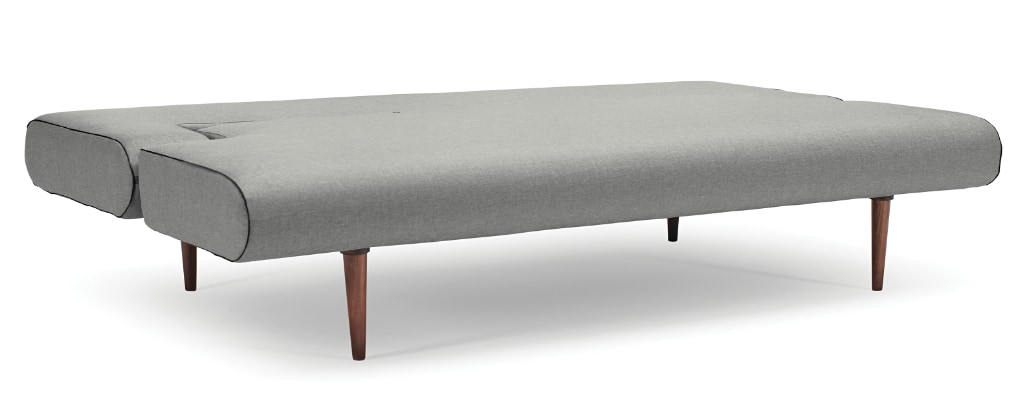 Unfurl bäddsoffa, klädd i tyg 217 Flashtex Light Grey, som säng