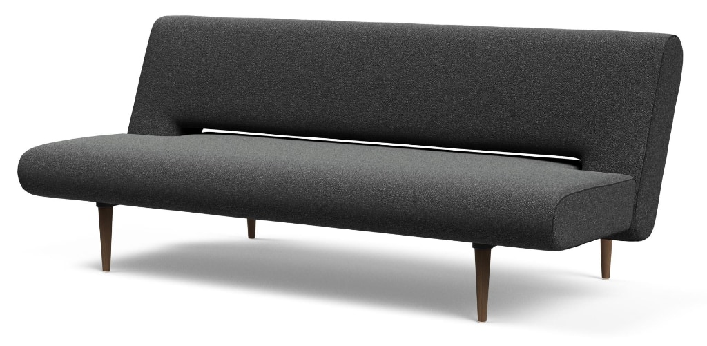 Unfurl bäddsoffa, klädd i tyg 529 Bouclé Charcoal, som soffa