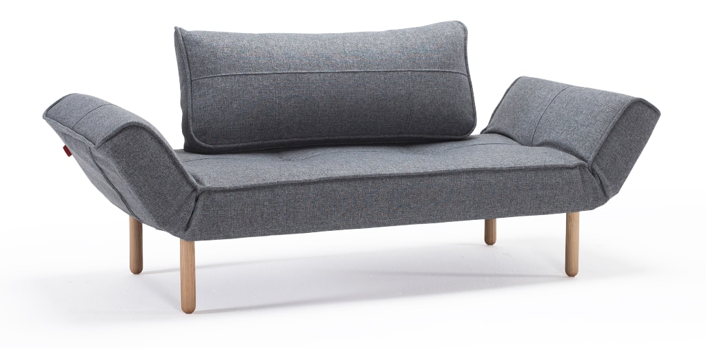 Zeal dagbädd med Stem ben, klädd i tyg 565 Twist Granite, som soffa